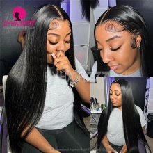 13x4 HD Lace Frontal Wigs Upgraded 200% Density (3 bundles made) Plucked Bleached 100% Unprocessed Virgin Human Hair